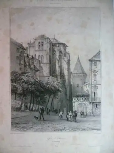 OLitho Eglise du Chateau à Chambery 1838