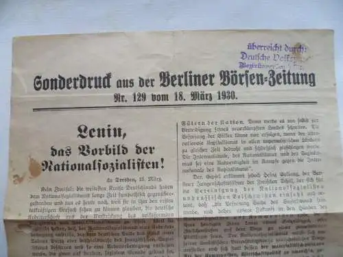 Sonderdruck Lenin, das Vorbild der Nationalsozialisten! 1930
