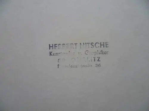 Görlitz Rathausturm Tuschezeichnung Herbert Nitsche
