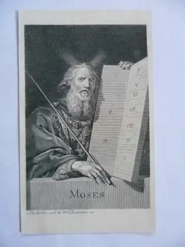 Moses mit den 10 Geboten Kupferstich v. Winterhalder nach Schuler