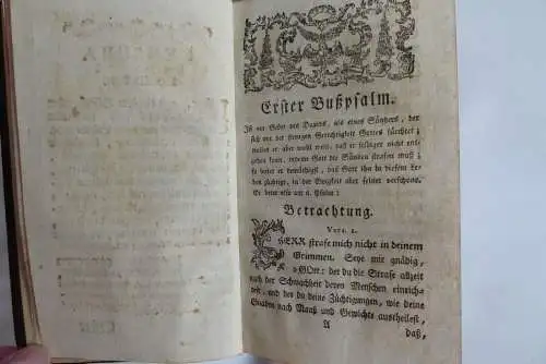 Sehr altes Andachtsbuch über die Buß-Psalmen Davids Prag 1773