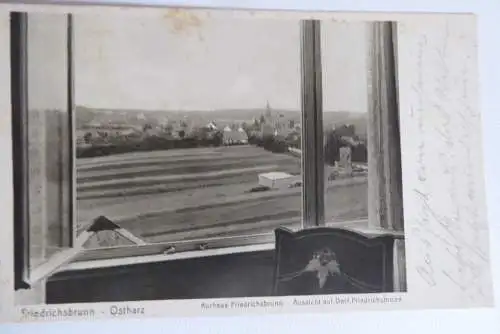 AK Friedrichsbrunn Ostharz Aussicht vom Kurhaus auf Dorf