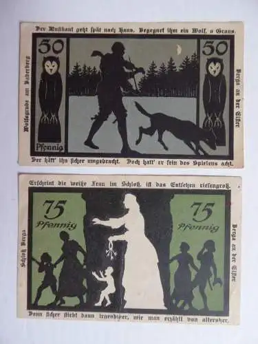 Notgeld 5 Scheine Berga (Elster) 1920 / 1921