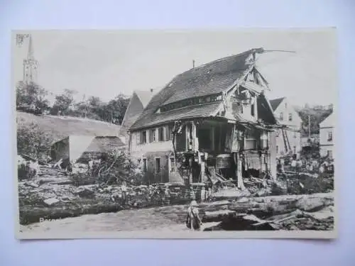 Foto-AK Berggießhübel Unwetterkatastrophe am 8. Juli 1927 An der Kirche