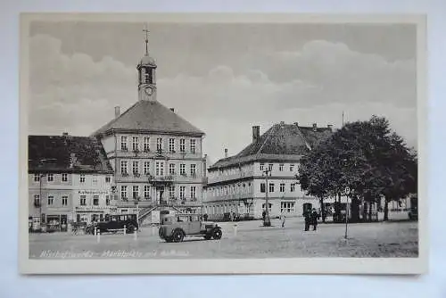 AK Bischofswerda Marktplatz mit Rathaus
