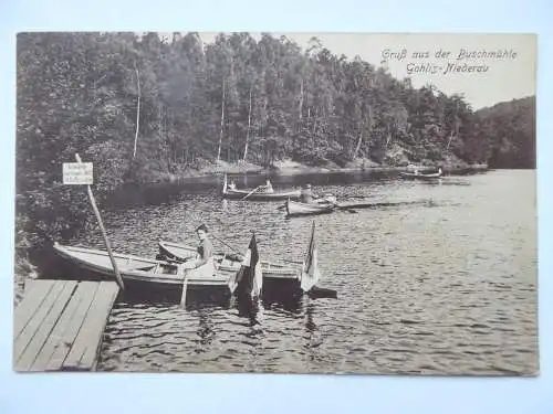 AK Gruß aus der Buschmühle Gohlis-Niederau 