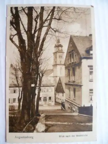 AK Augustusburg Erzgebirge Blick nach der Stadtkirche