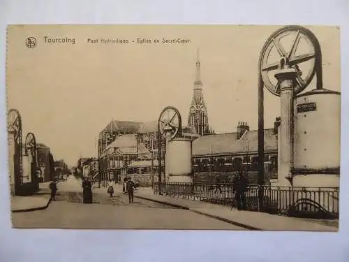 AK Tourcoing Pont Hydraulique - Eglise du Sacré-Coeur