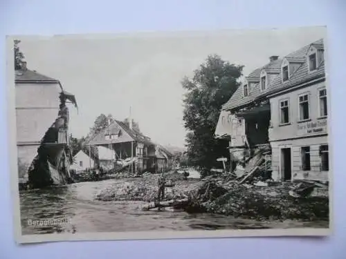 Foto-AK Berggießhübel Unwetterkatastrophe am 8. Juli 1927 Tischlerei Karl Rudolp