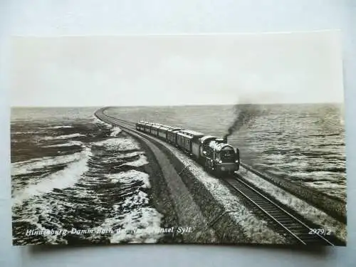 AK Hindenburg-Damm bei Sylt Eisenbahn