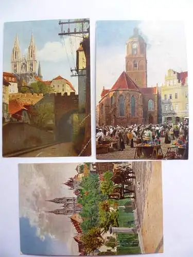 3 AK Meißen Künstlerpostkarten