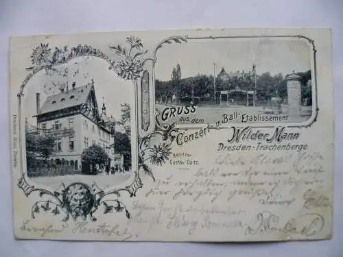 AK Concert- u. Ball-Etablissement Wilder Mann Dresden-Trachenberge