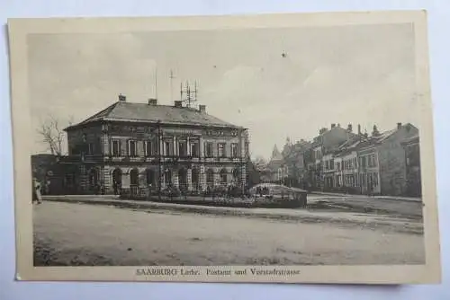 AK Saarburg Lothringen Postamt und Vorstadtstraße
