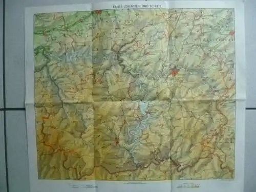 Landkarte Kreise Lobenstein und Schleiz 1965