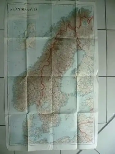 Alte Landkarte Skandinaavia Talinn 1940