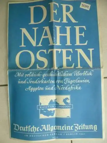Große Landkarte Der Nahe Osten 1941 Deutscher Verlag Berlin