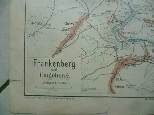 Karte von Frankenberg und Umgebung 1925