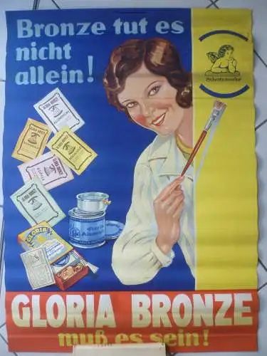 Großes Werbeplakat Gloria Bronze A. Baer & Co., Fürth, um 1930