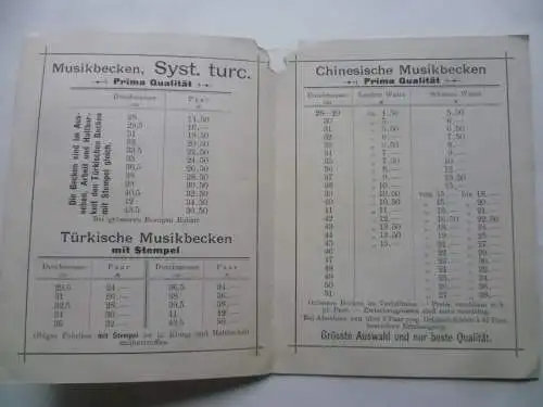 Preis-Verzeichnis Eugen Pape Hamburg Saiten u. Musikinstrumente