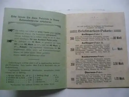 Briefmarken Angebotsheft Alb. Petters & Co. Hamburg Briefmarken-Handlung 1909