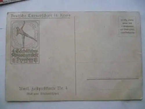 Dresden 4. Sächs. Kreisturnfest 1921 3 amtliche Festpostkarten m. SSt