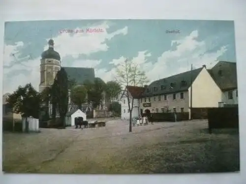 AK Kürbitz Vogtland Kirche und Gasthof