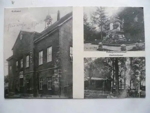 AK Clingen in Thüringen Rathaus Kriegerdenkmal Gartenhaus