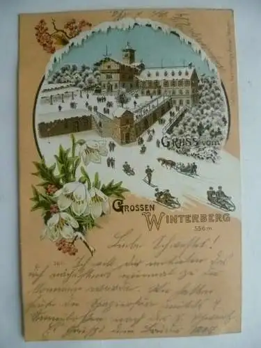 AK Winterlitho Gruß vom Großen Winterberg