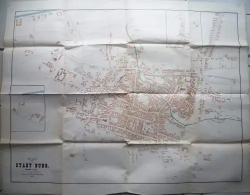 Riesiger Stadtplan Burg bei Magdeburg 1894