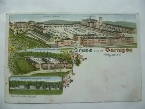 Litho-AK Königsbrück Garnison