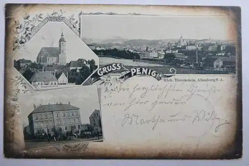 AK Penig Stadtkirche / Stadt / Amtsgericht 1899