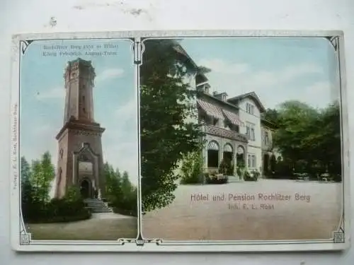 AK Rochlitz Hotel und Pension Rochlitzer Berg + König Friedrich August Turm