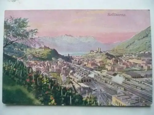 AK Bellinzona St. Gotthardbahn Vertreterkarte Leipzig