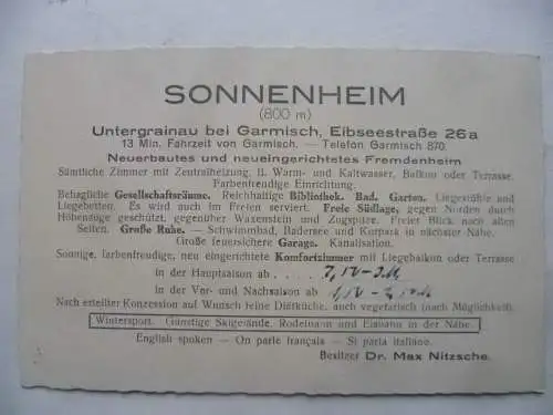 AK Werbekarte Untergrainau, Sonnenheim