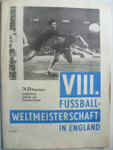 VIII. Fußball-Weltmeisterschaft 1966 Sonderheft DDR Neues Deutschland