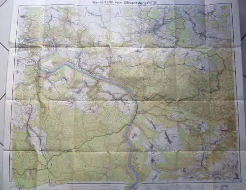 Große Wanderkarte vom Elbsandsteingebirge 1942 Maßstab 1:30000 in 6 Farben