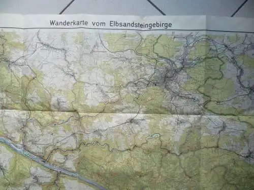 Große Wanderkarte vom Elbsandsteingebirge 1942 Maßstab 1:30000 in 6 Farben