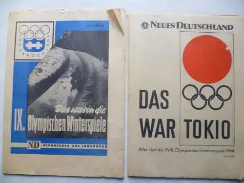 Olympische Spiele 1964 S+W 2 Sonderhefte DDR Neues Deutschland