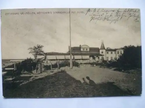 AK Ostseebad Großmöllen Böttchers Strandhalle mit Hotel