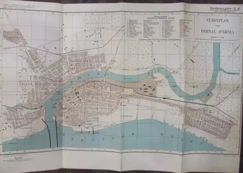 Pernau Pärnu Estland Stadtplan Kriegskarte II. Weltkrieg Sonderausgabe III.1941