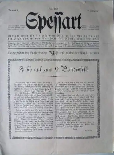 Spessart Monatsschrift Themenheft Obernburg zum 9. Bundesfest 1928