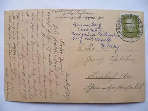 AK Annaberg Erzgebirge Burgruine Schreckberg mit Kapelle