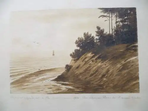 Orig. Aquarell Marksteiner 1931 Am Langen Berg bei Bansin Ostsee