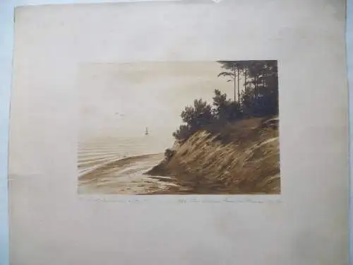 Orig. Aquarell Marksteiner 1931 Am Langen Berg bei Bansin Ostsee