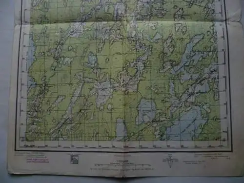 2 Landkarten II.WK Russland Truppenausgabe 1:100000 1942 O-36-27+28