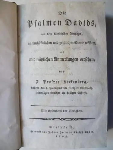 Krekenberg, Die Psalmen Davids, Bielefeld 1805