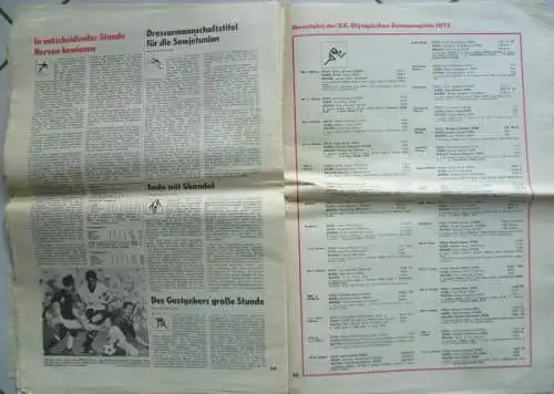 Neues Deutschland Sonderausgabe 1972 Olympische Spiele München