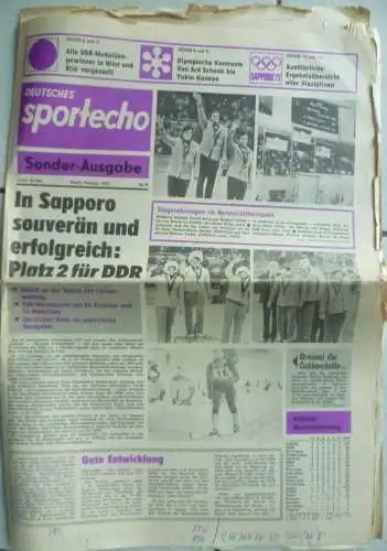 Neues Deutschland Sonderausgabe 1972 Olympische Spiele München