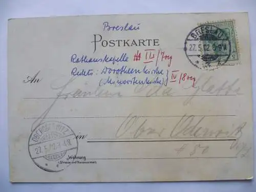 Litho-AK Breslau Rathaus u. Denkmal / Schweidnitzer Straße