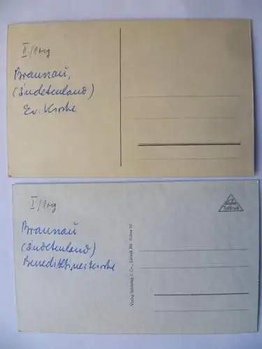 2 AK Braunau Sudetenland Kirchen
